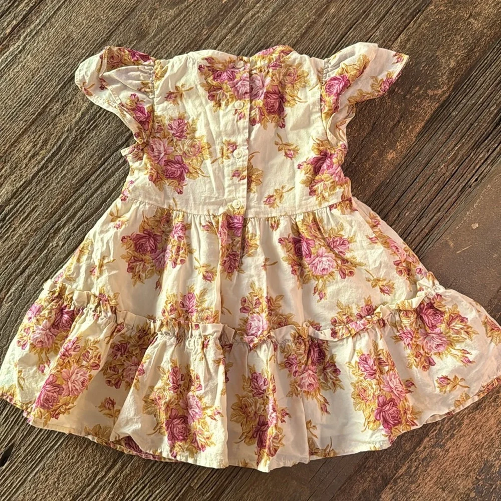 Janie and Jack Ivory Pink Floral Dress